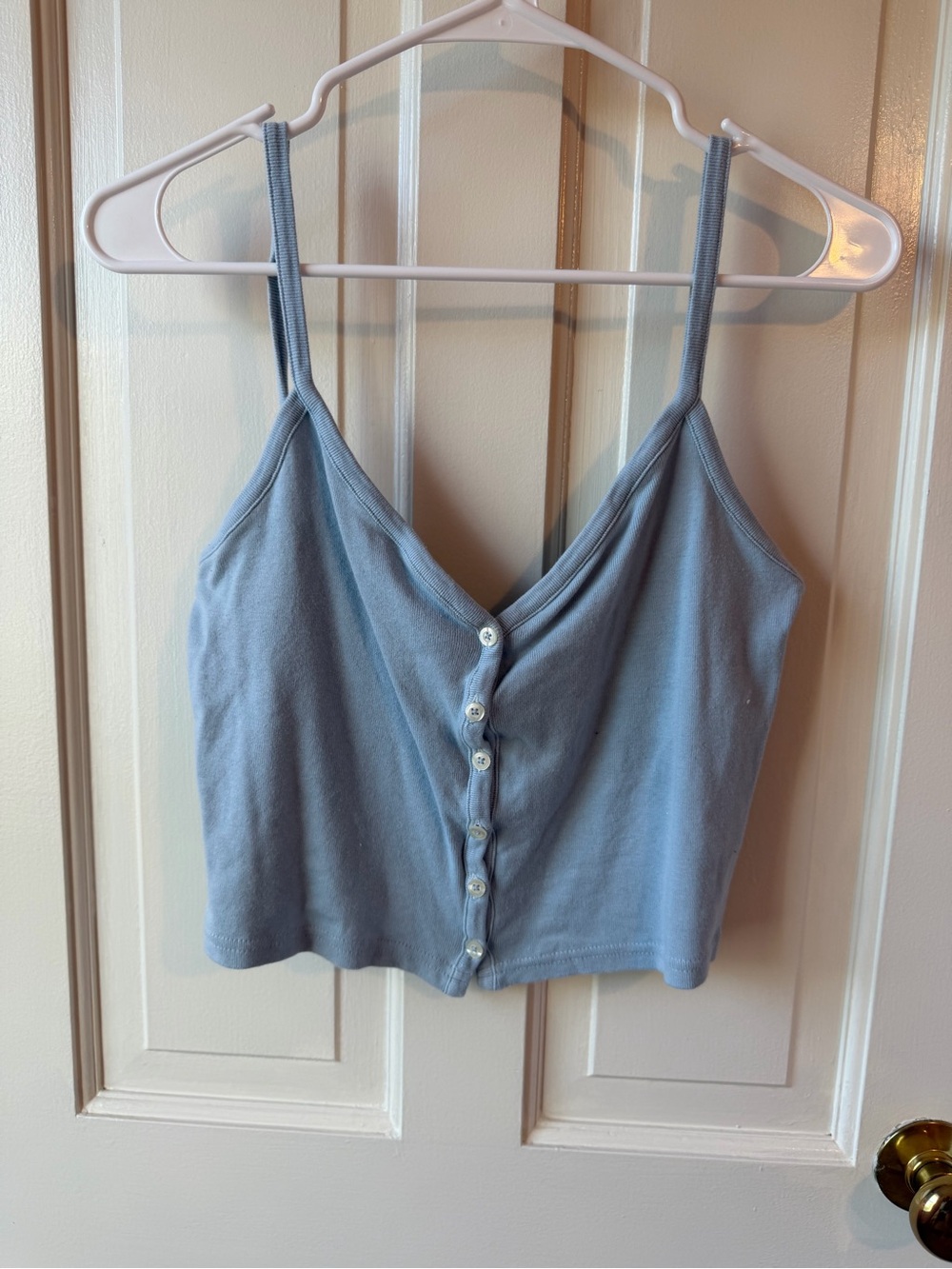 Brandy Melville (John Galt) Light Blue Button-Front Cami Tank